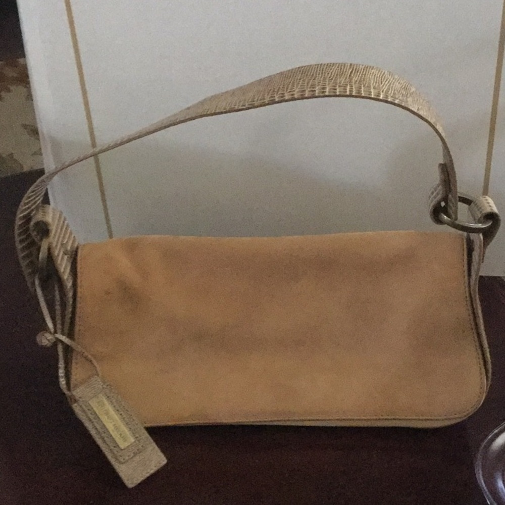 Tan suede Antonio Melani purse.